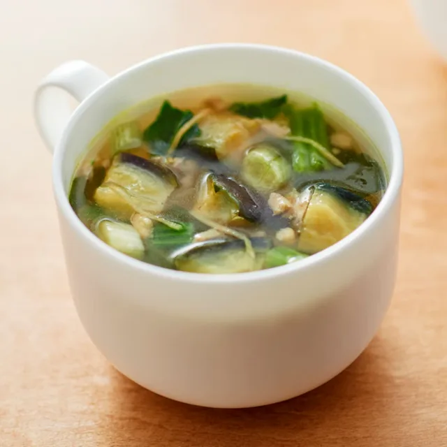 食べるスープ 揚げ茄子と豚肉の生姜スープ ４食