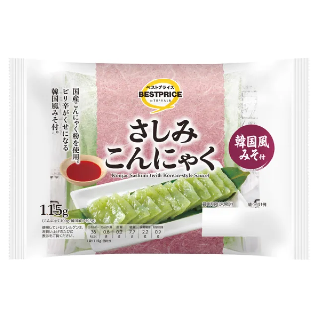 さしみこんにゃく韓国風たれ 115g(こんにゃく100g、韓国風みそ15g)