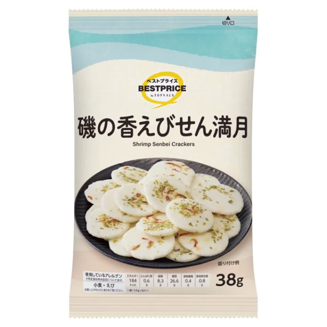 ウエルシア磯の香えびせん満月 38g