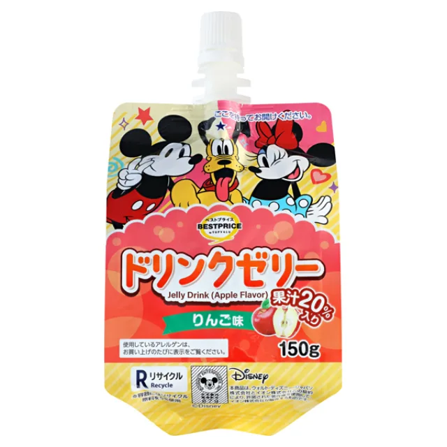 ディズニー 果汁20% ドリンクゼリー りんご味 150g