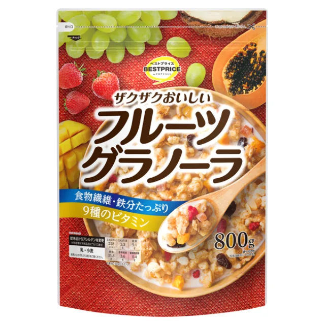 ザクザクおいしいフルーツグラノーラ 800g