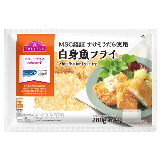 MSC認証すけそうだら使用白身魚フライ4枚入 280g(4枚)