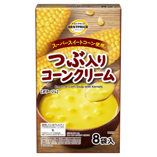 つぶ入りコーンクリーム 140g(17.5g×8袋、1人150mlで8人分)