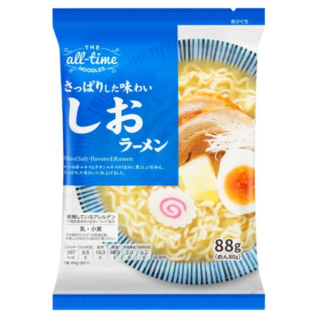 オールタイムヌードル しおラーメン<バラ> 88g(めん80g)