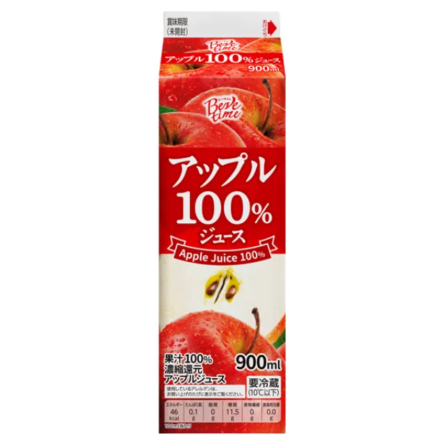 ビバタイム アップル100%ジュース 900ml