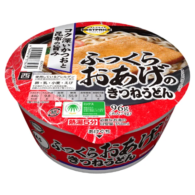 きつねうどん(西) 96g(めん74g)