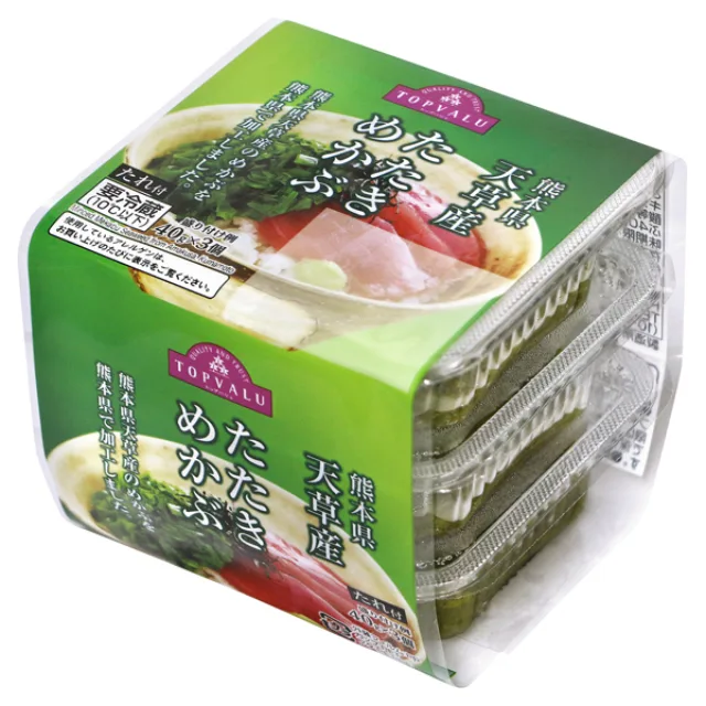 熊本県天草産たたきめかぶ 133.5g(めかぶ40g×3個、たれ4.5g×3個)g