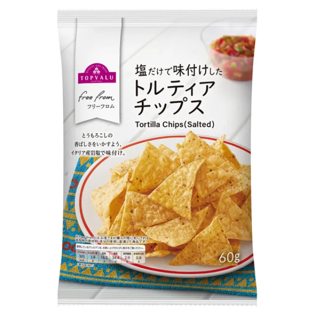 フリーフロム 塩だけで味付けしたトルティアチップス 60g
