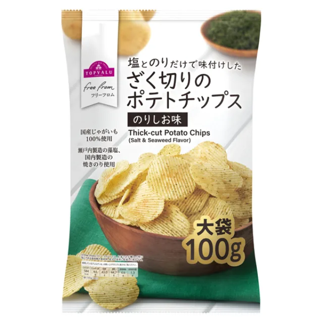 フリーフロム ざく切りのポテトチップス のりしお味 100g