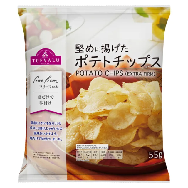 フリーフロム堅めに揚げたポテトチップス 55g