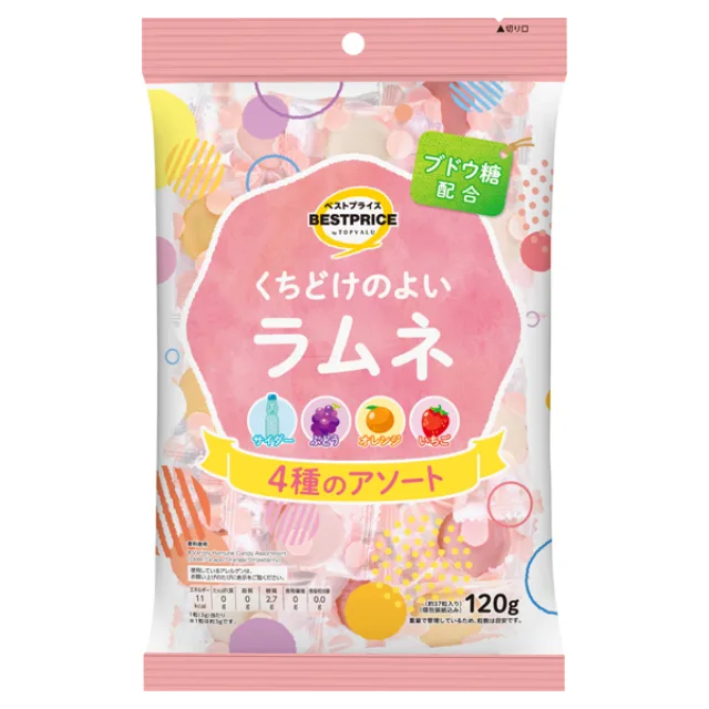 くちどけのよいラムネ 4種のアソート 120g