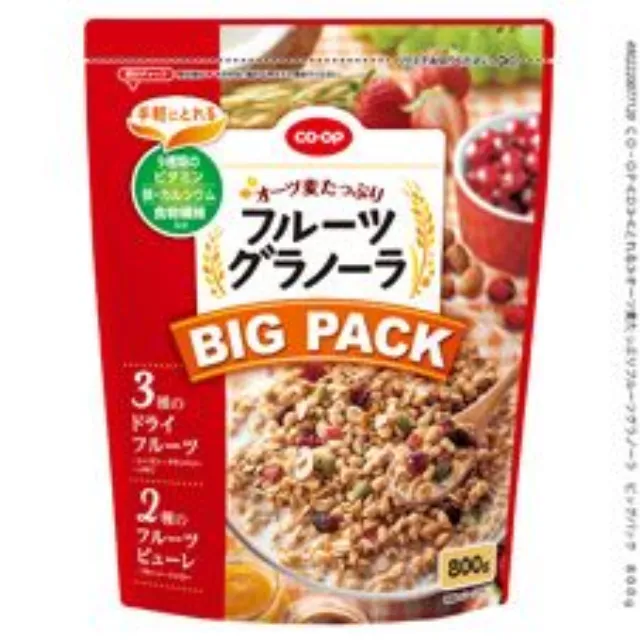 オーツ麦たっぷりフルーツグラノーラ　ビッグパック（鉄、Ｃａ、９種ビタ、繊維） ８００ｇ