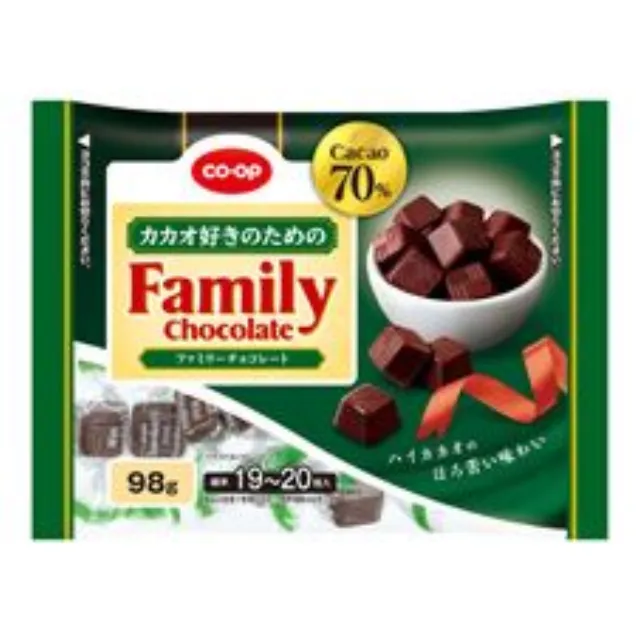 カカオ好きのための　ファミリーチョコレート（カカオ７０％） ９８ｇ