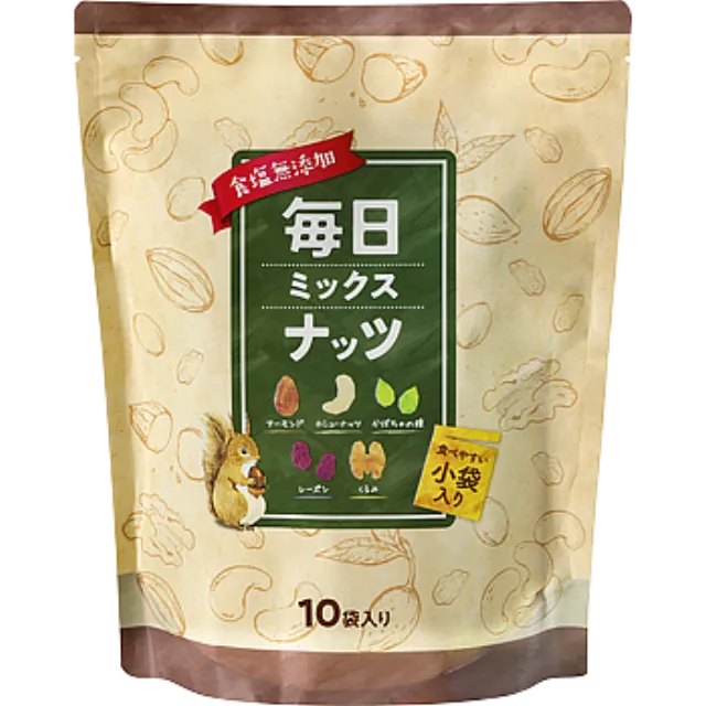 毎日ミックスナッツ 1袋(10袋入)